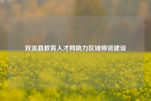 双流县教育人才网助力区域师资建设
